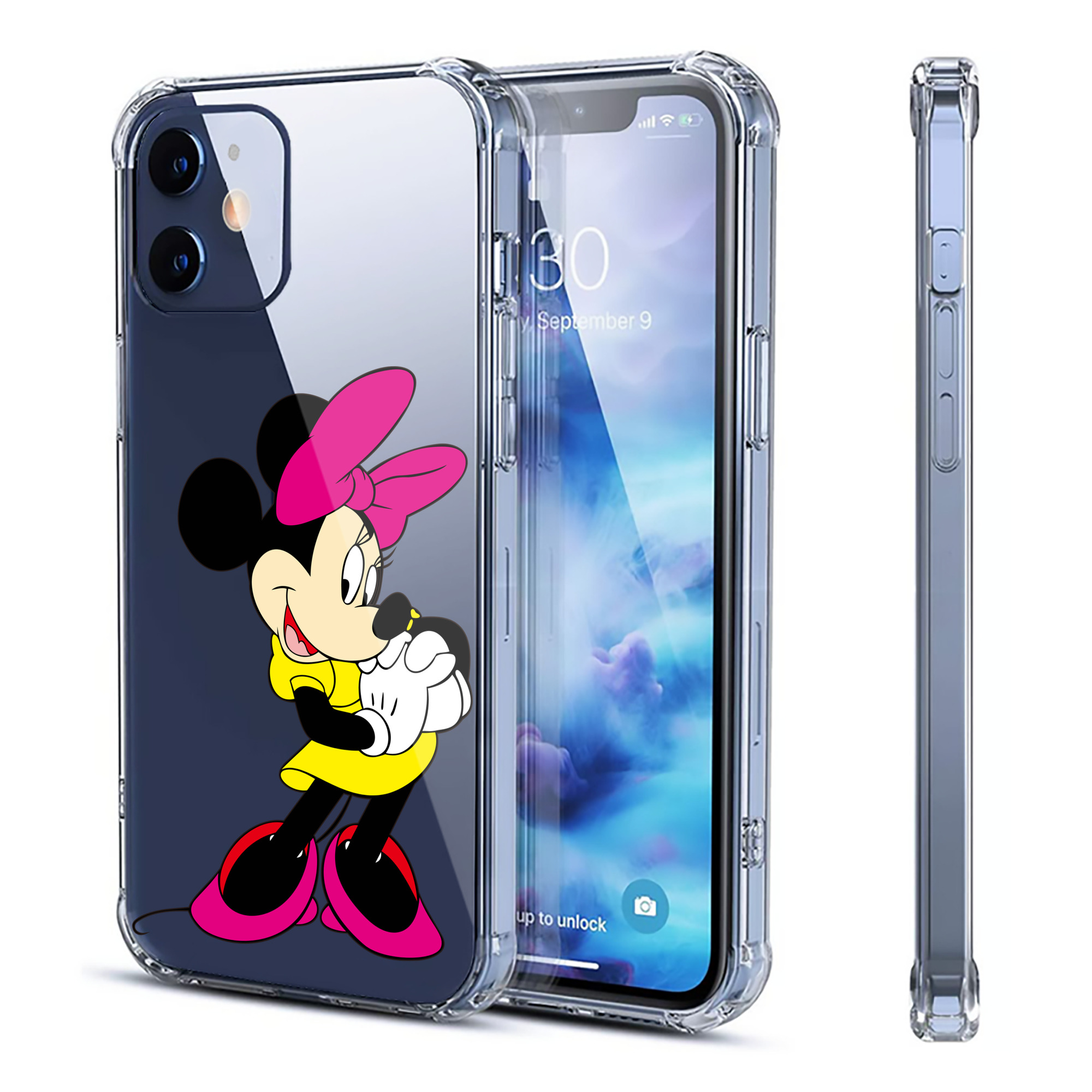 （画像用） ミッキーマウス Mickey Mouse 【iPhone 12シリーズ対応】透明スマホケース（クリアソフトケース）